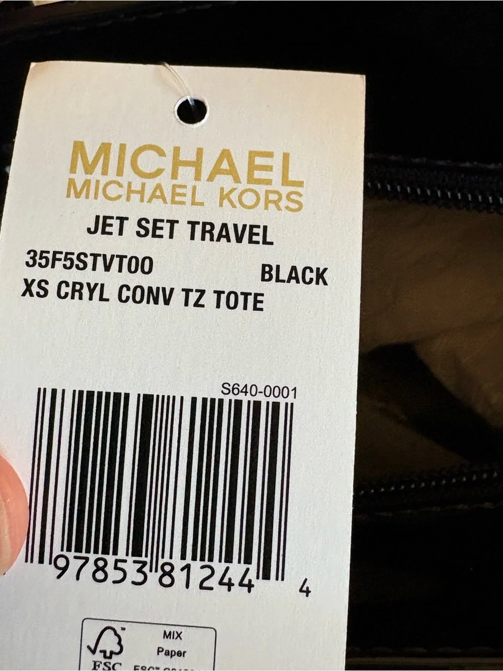 Michael Kors Black Patent Leather Satchel with Logo Charm